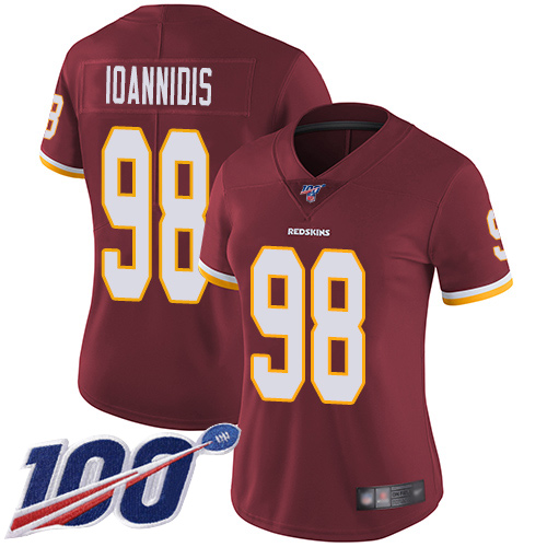 Washington Redskins Limited Burgundy Red Women Matt Ioannidis Home Jersey NFL Football #98 100th->youth nfl jersey->Youth Jersey